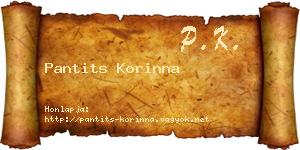 Pantits Korinna névjegykártya
